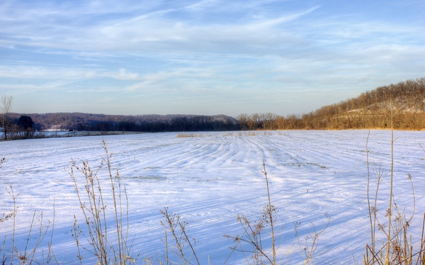 snowy wintery landscape in hyde wisconsin