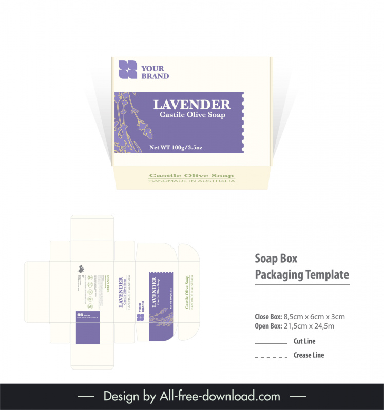 soap box template elegant contrast lavender decor