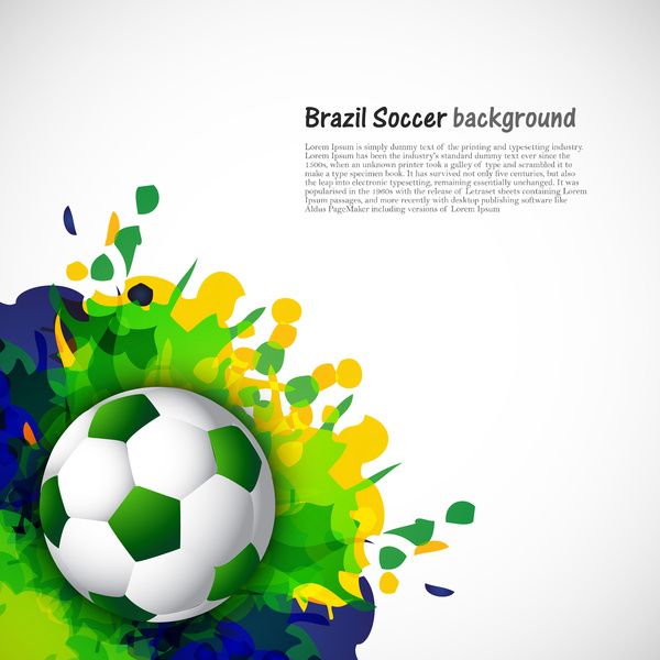 soccer beautiful texture with brazil colors grunge splash background