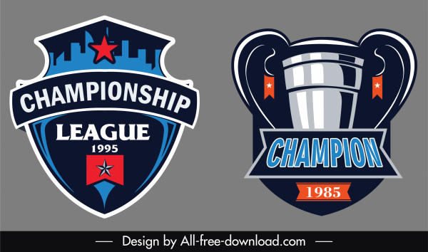 soccer champion logo template cup shield sketch