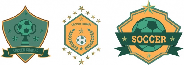 soccer club logo sets star ball ribbon decoration