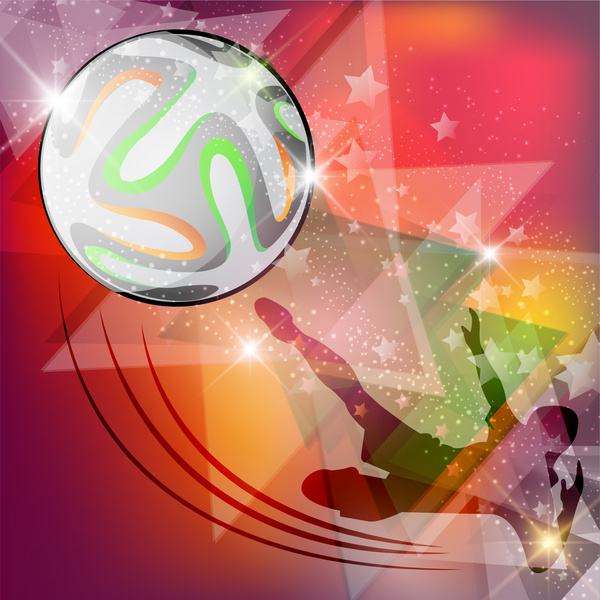 soccer poster with bokeh silhouette player background