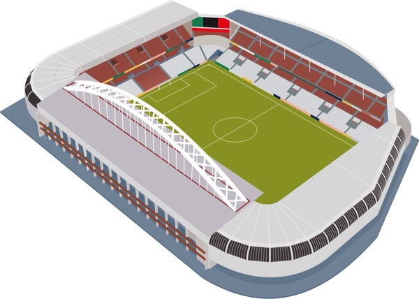 soccer stadium 3d design vector illustration