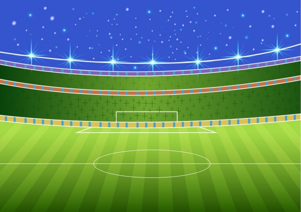 soccer stadium sketch 3d colorful design