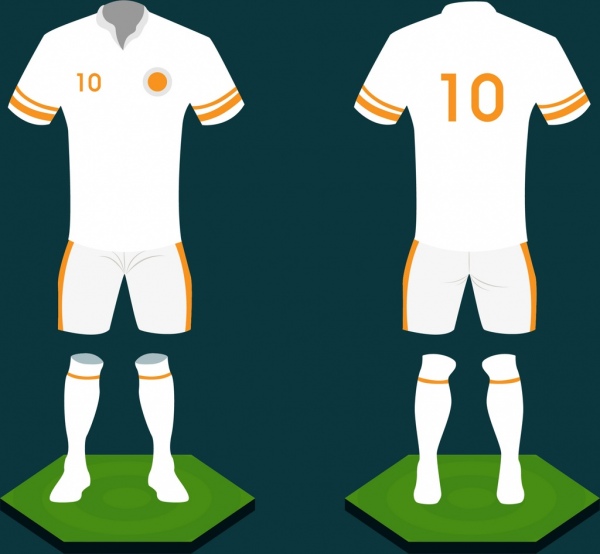 soccer uniform design white design 3d sketch style 