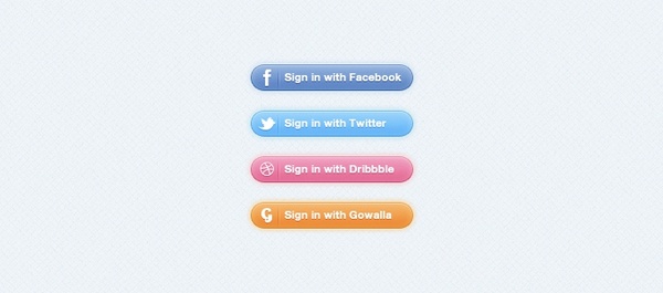 Social Sign in buttons