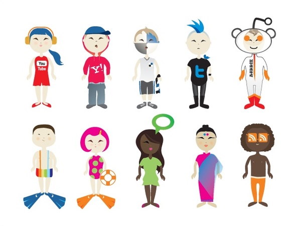 human icons design with various costume styles