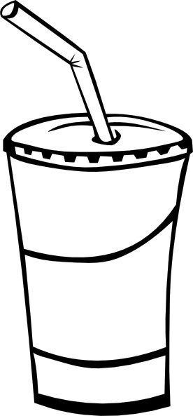 Soft Drink In A Cup (b And W) clip art