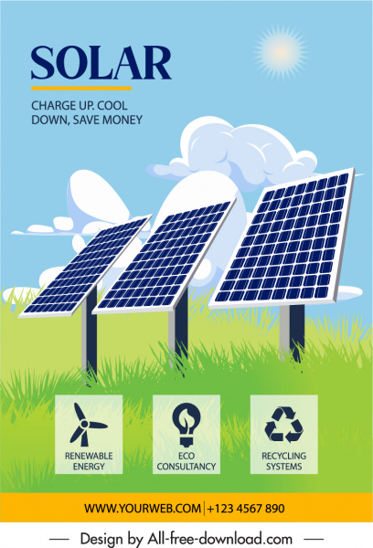 solar energy advertisement green field batteries sketch