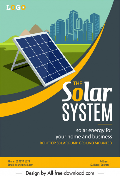 solar energy advertising poster battery building sketch