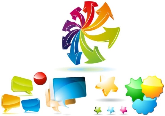 some commonly used threedimensional web design icon vector