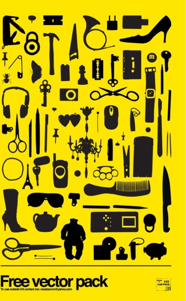sophisticated tools silhouette vector