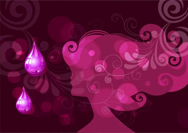 spa advertising background woman silhouette attar violet backdrop