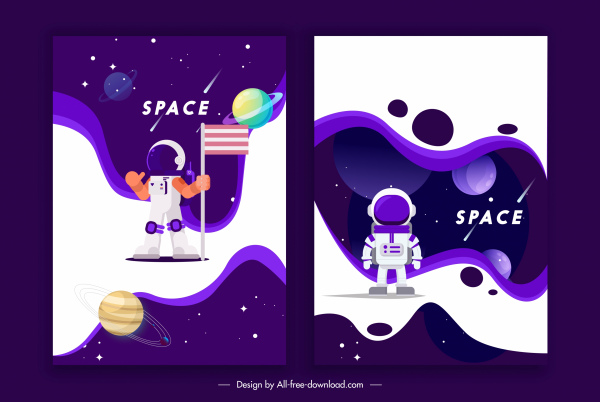 space backgrounds astronaut planets decor contrast design
