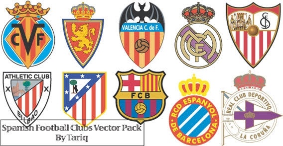 Spanish football clubs logos vector