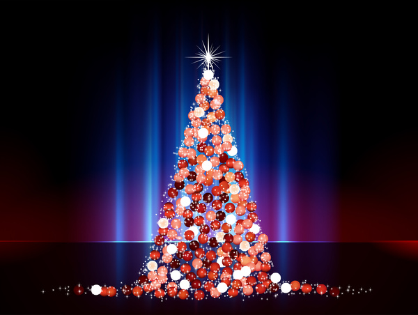 sparkle christmas tree abstract with baubles decoration