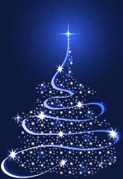 sparkling christmas tree design vector 