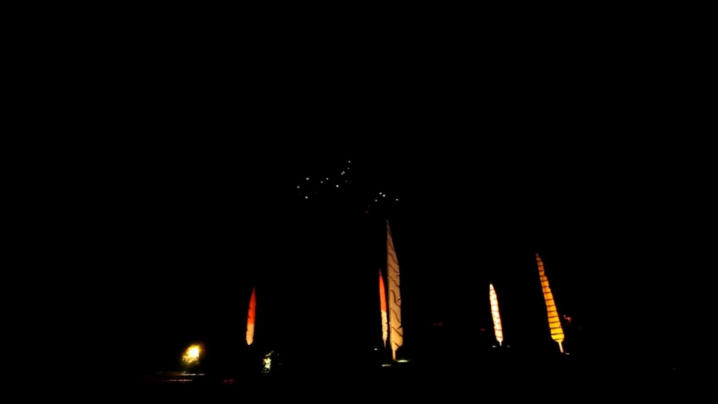 sparkling fireworks explosion on dark sky