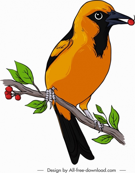 sparrow bird icon colorful classical sketch