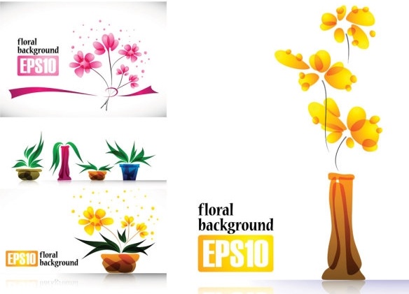 special plant flowers decorations vector
