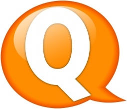 Speech balloon orange q
