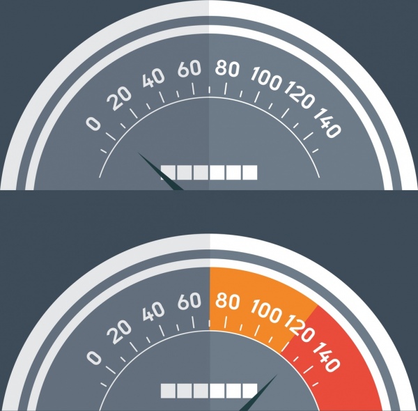 speed concept banner flat speedometer icons