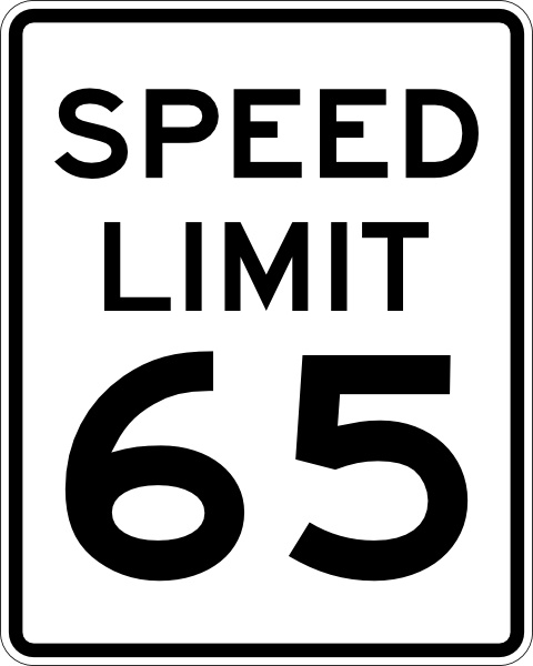 Speed Limit 65 clip art