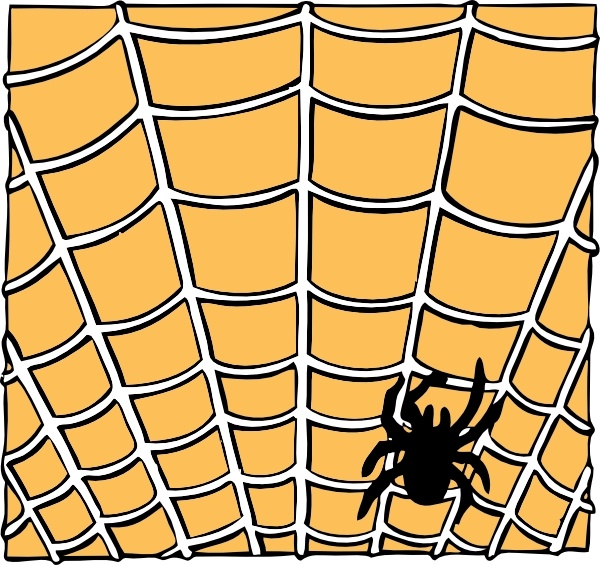 Spider On A Spider Web clip art