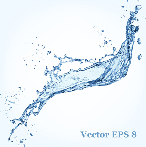 splash blue water vector background