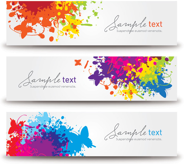 splashed banners vector graphic