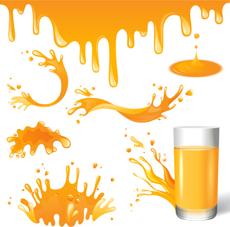 splashes juice creative design vector
