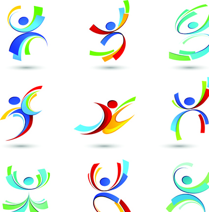 sport elements logo and icon vector