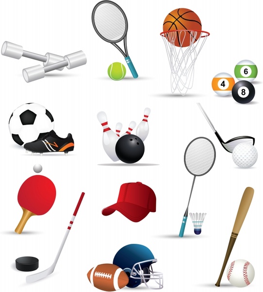 sports icons modern colored symbols sketch