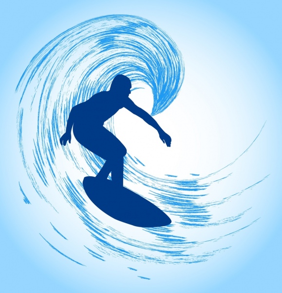 sports background surfing man icon silhouette design