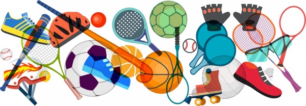 sports design elements multicolored tools icons layout