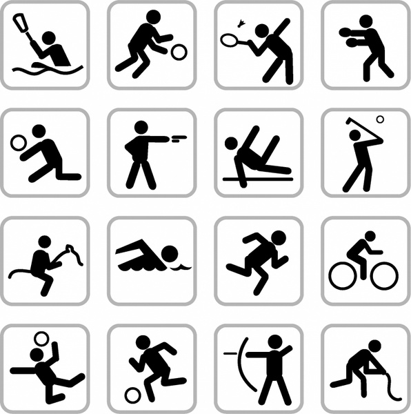 Athletics icon set decathlon hi-res stock photography and images