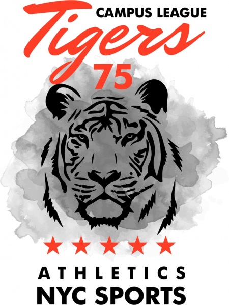 sports league advertisement tiger icon grunge decor 