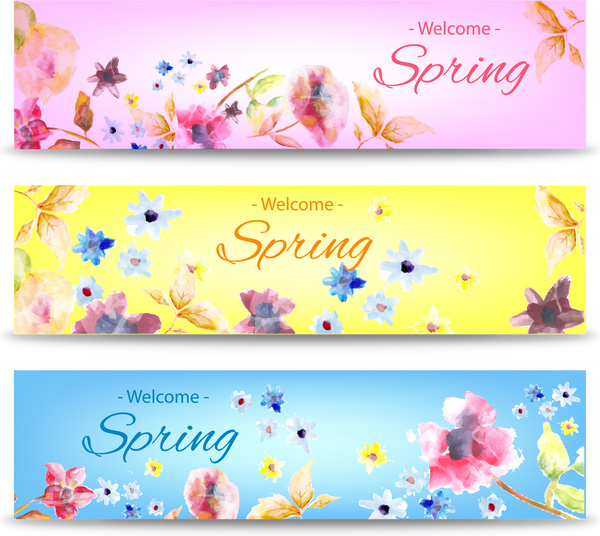 spring banner with flower