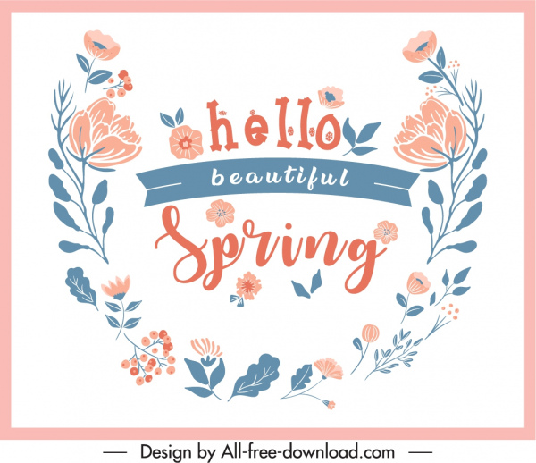 spring decorative banner classical floral design