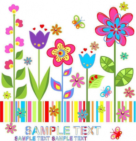 Spring floral background vector Background