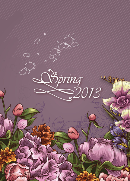 spring floral design vector background 