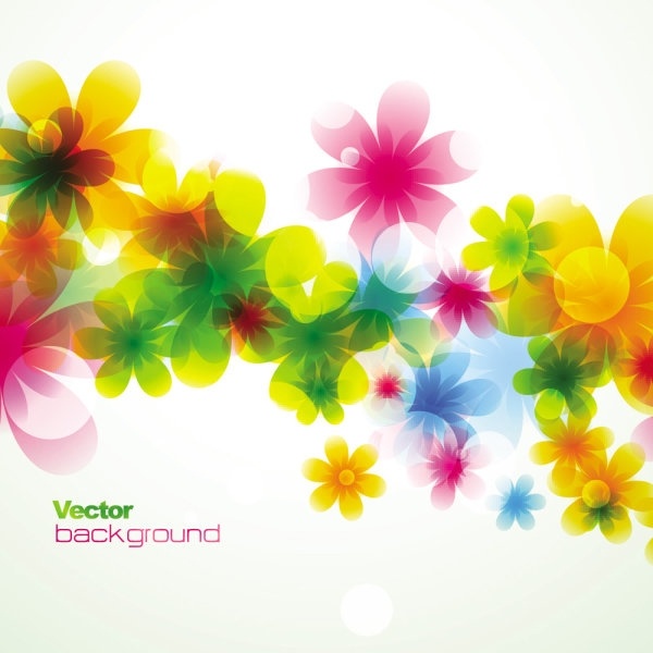 spring flowers background dream 01 vector