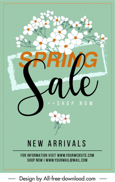 spring sale banner elegant botany decor classical design