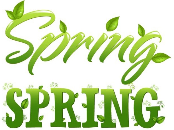 spring background leaf icon green calligraphic decor