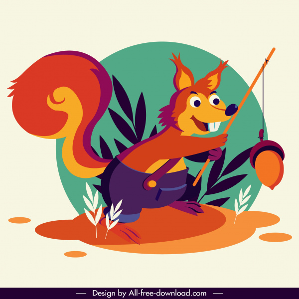 squirrel icon cute stylized cartoon character