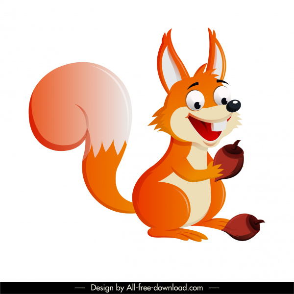 squirrel icon funny cartoon character sketch