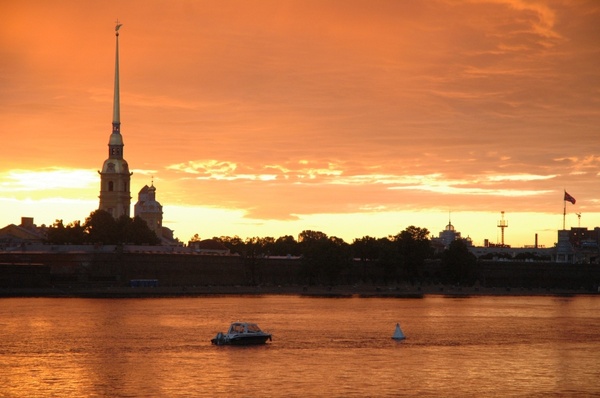 st petersburg russia sunset the peter and paul fortress