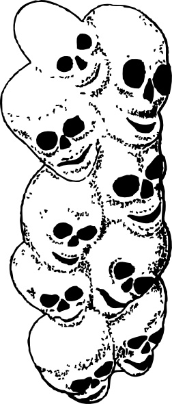 Stacked Skeleton Heads clip art