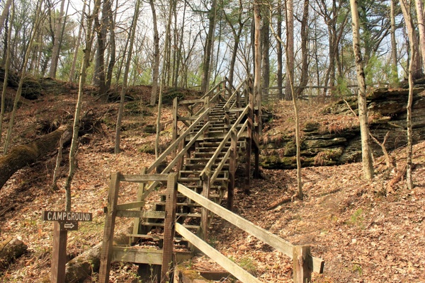 staircase at rocky arbor state park wisconsin