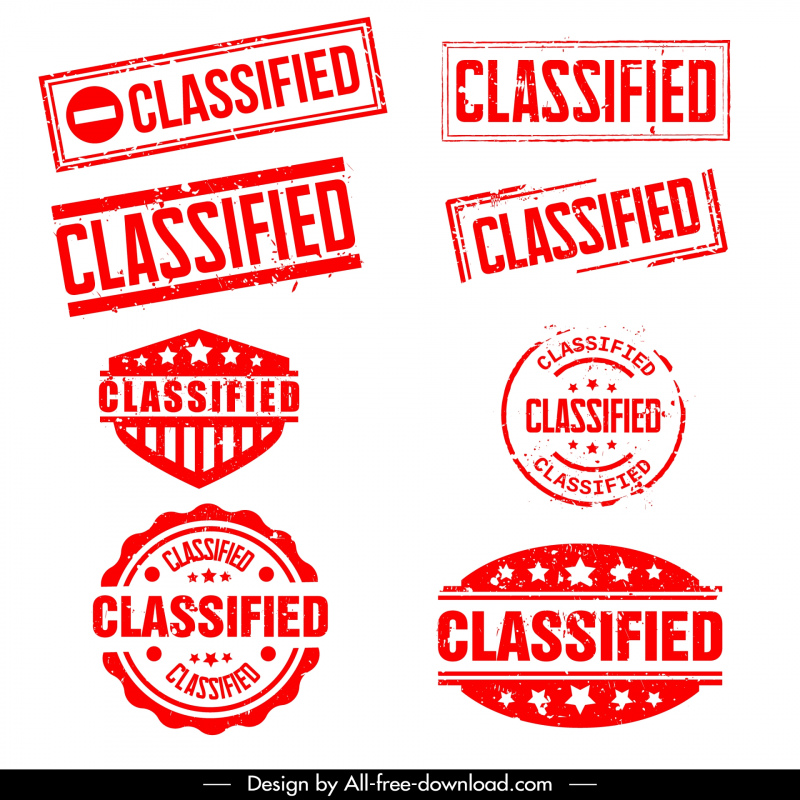 stamp classified templates flat classical shapes